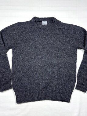 VTG 70s JB Britton Fashion Bar 100% Scottish Shetland Wool Sweater Mens L Gray